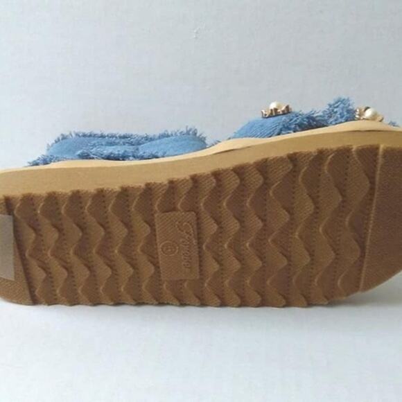 Forever Jeans & Rose Gold Flower Sandals Size 5 - Picture 6 of 7